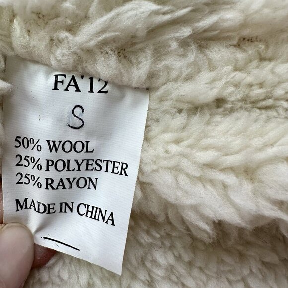 Hurley McKenzie Wool Button Up Sherpa Fleece Jacket Size Small Teal Navy $90 - Picture 8 of 12